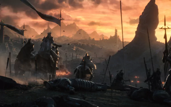 HD wallpaper of Lords Of The Fallen game with knights and battlefield scenery for desktop background.