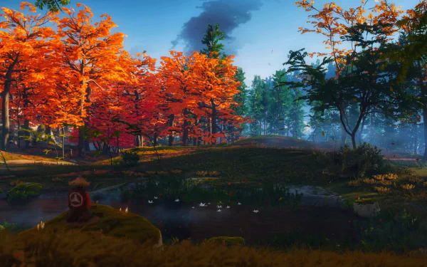 forest tree lake peace video game Japanese Ghost of Tsushima HD Desktop Wallpaper | Background Image