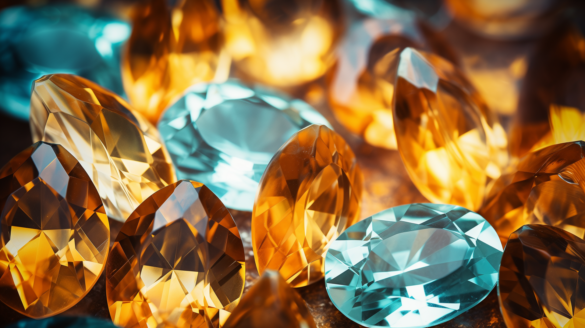HD Desktop Wallpaper Featuring Sparkling Diamonds and Topaz Gemstones for a Luxurious Background