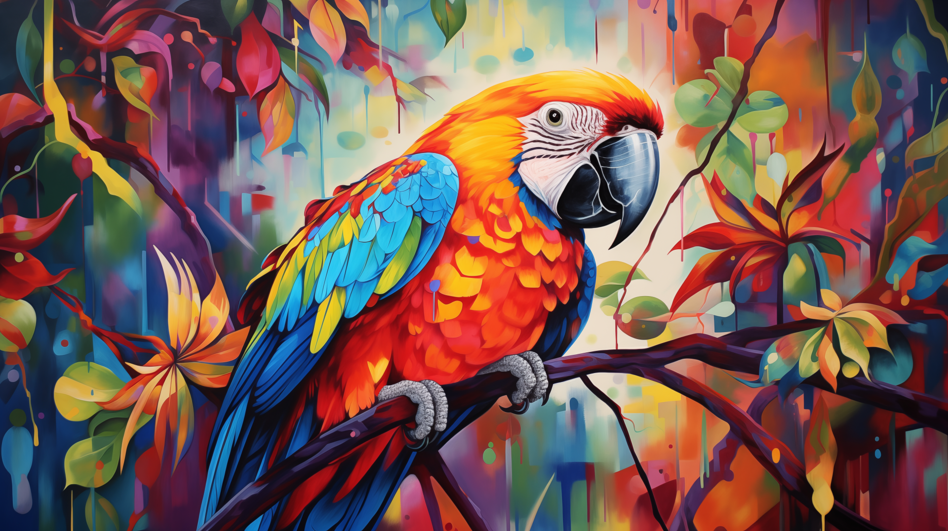 Colorful Macaw Parrot HD Wallpaper, Vibrant Bird Desktop Background