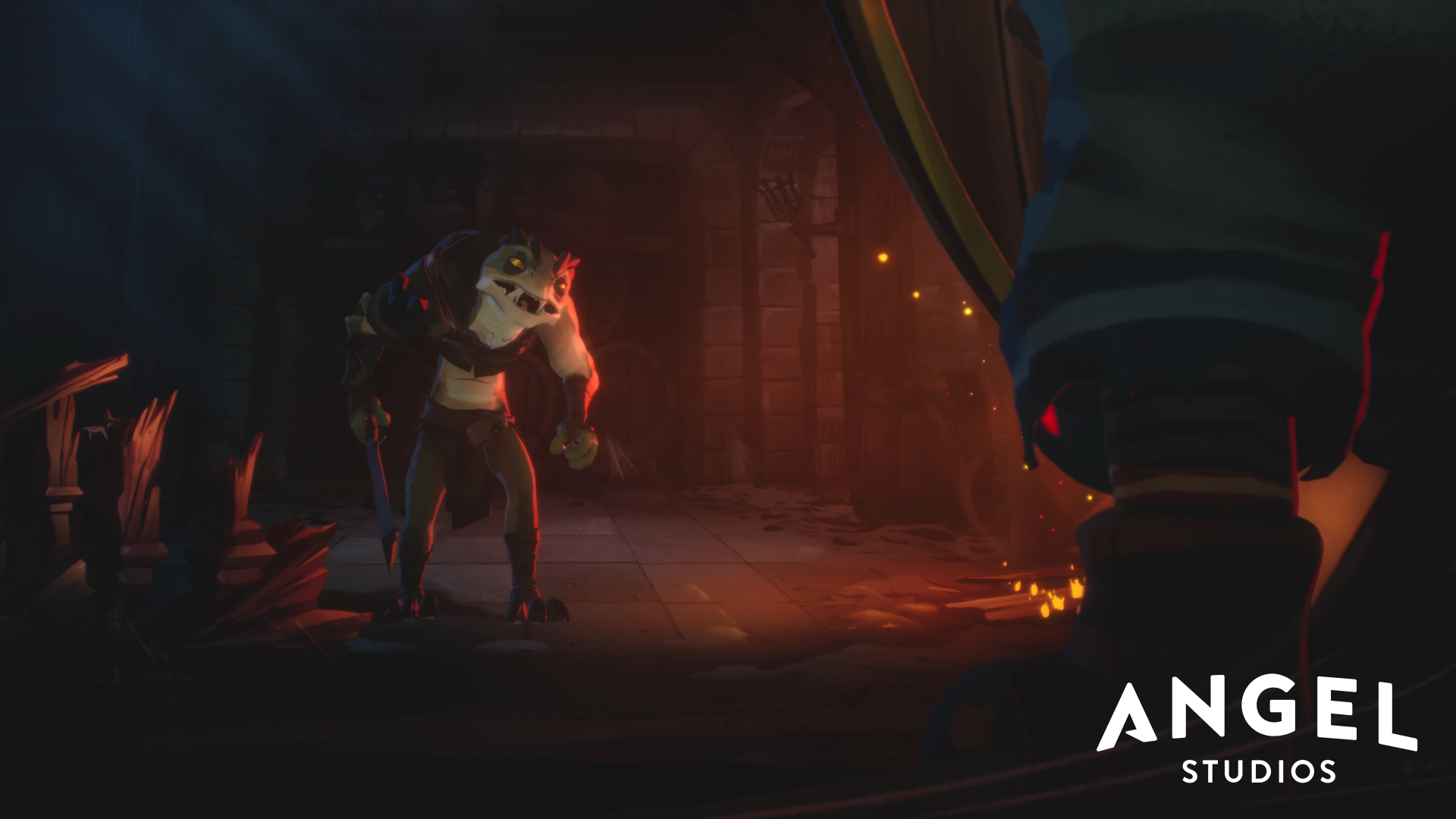 HD desktop wallpaper featuring a dramatic scene from The Wingfeather Saga with mysterious character in the forefront.