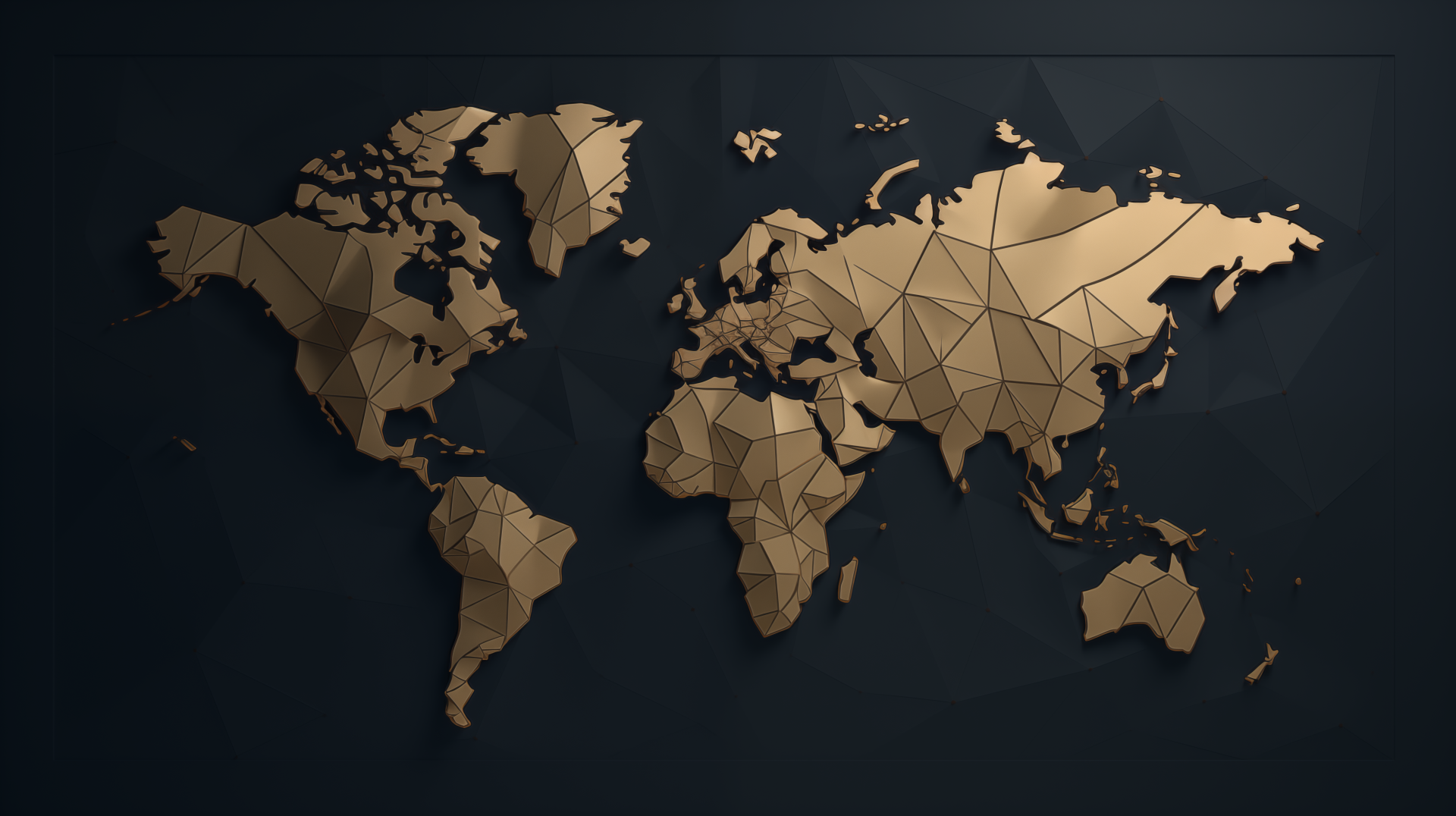 Gold Polygonal World Map HD Wallpaper by Laxmonaut