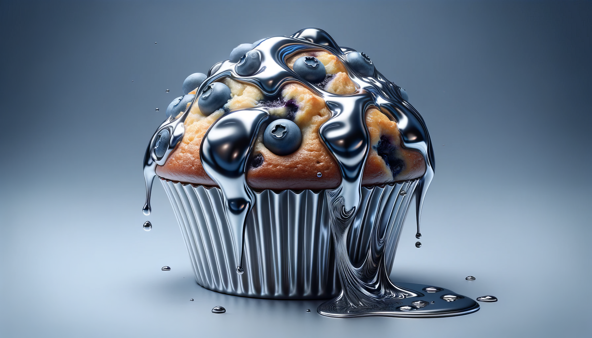 HD Desktop Wallpaper of a Blueberry Muffin with Liquid Glaze for Background.