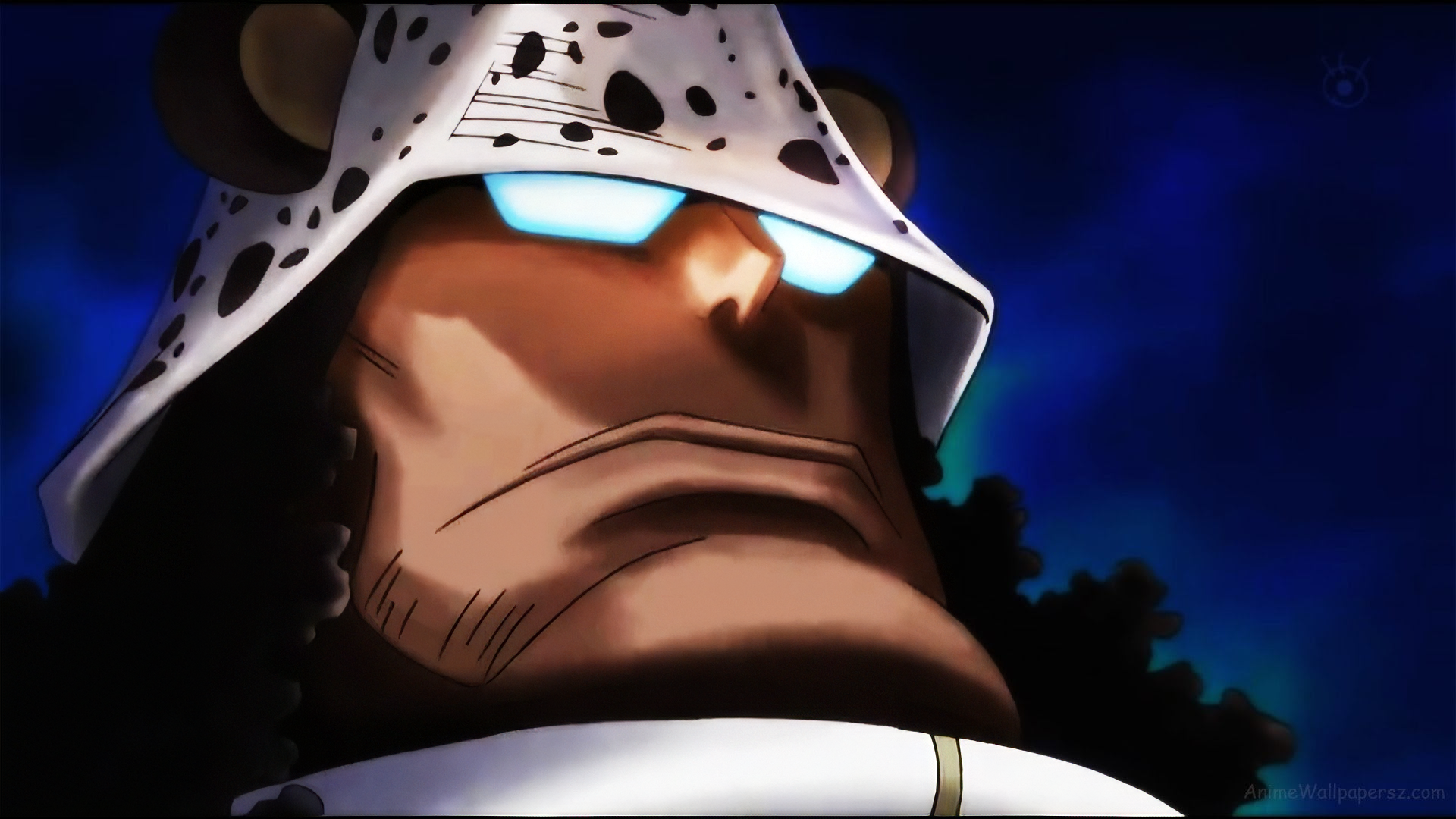 HD Wallpaper of Bartholomew Kuma from One Piece Anime with dramatic lighting for desktop background.