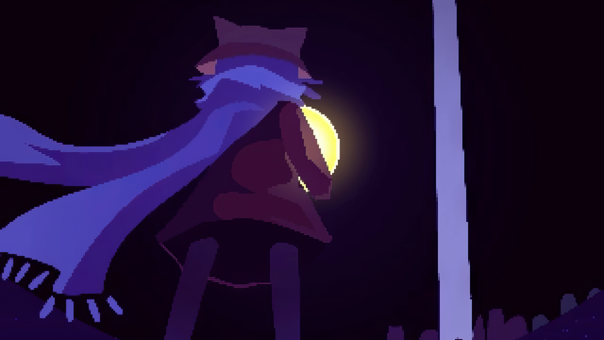 A vibrant HD wallpaper featuring Niko from the video game OneShot, standing in a dark landscape, holding a glowing orb, wrapped in a blue scarf.