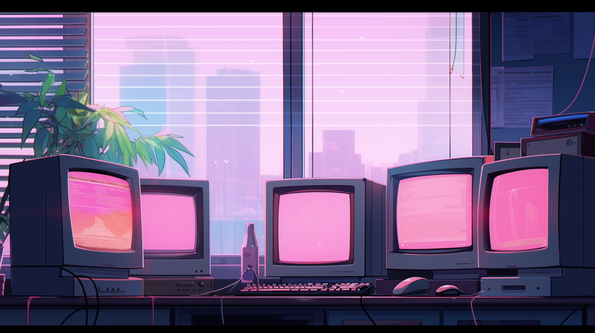 Retro CRT Monitor Array HD Wallpaper by robokoboto