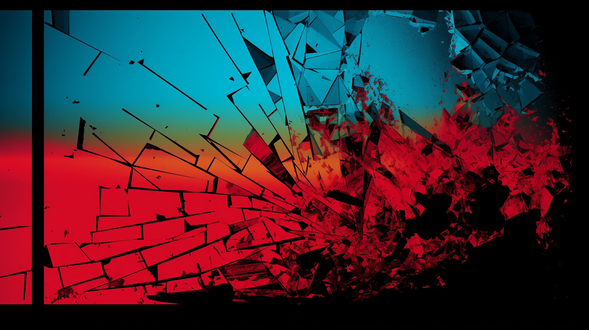 HD wallpaper of a vibrant abstract broken screen effect for desktop background.