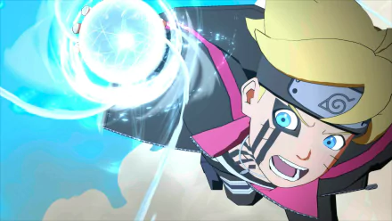 HD wallpaper of Boruto Uzumaki performing a ninja technique in the game NARUTO X BORUTO Ultimate Ninja STORM CONNECTIONS.