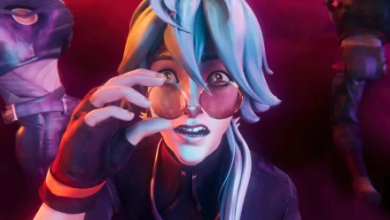 A vibrant HD wallpaper featuring Ezreal from League of Legends, showcasing his Heartsteel skin with a surprised expression, set against a dynamic, colorful background.