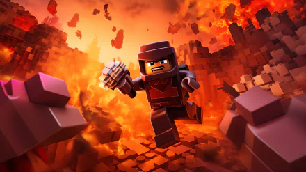 HD Roblox wallpaper featuring dynamic character in fiery game environment for desktop background.