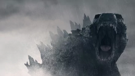 HD wallpaper from the TV show Monarch: Legacy of Monsters featuring a roaring monster in the rain.