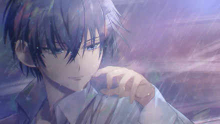 HD PC desktop wallpaper featuring Arnold Hein from the anime 7th Time Loop: The Villainess Enjoys a Carefree Life Married to Her Worst Enemy! in a reflective, rainy scene.