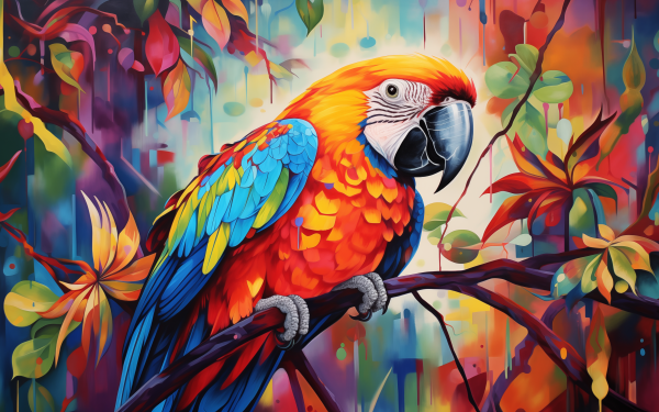 Colorful Macaw Parrot HD Wallpaper, Vibrant Bird Desktop Background
