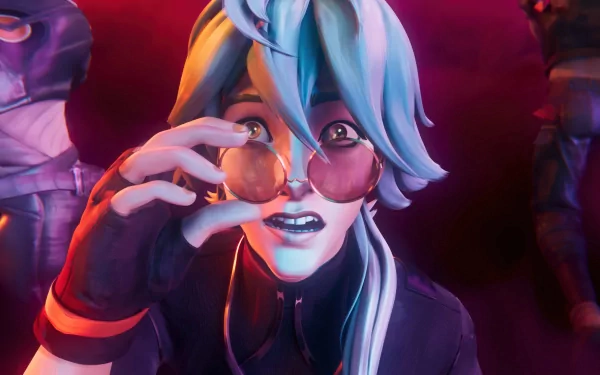 A vibrant HD wallpaper featuring Ezreal from League of Legends, showcasing his Heartsteel skin with a surprised expression, set against a dynamic, colorful background.