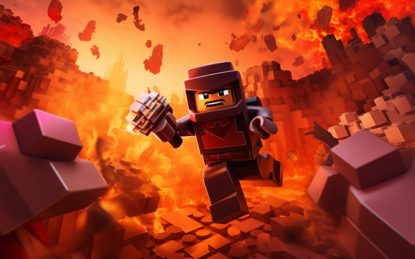 HD Roblox wallpaper featuring dynamic character in fiery game environment for desktop background.