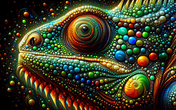 Colorful artistic reptile illustration HD desktop wallpaper and background.