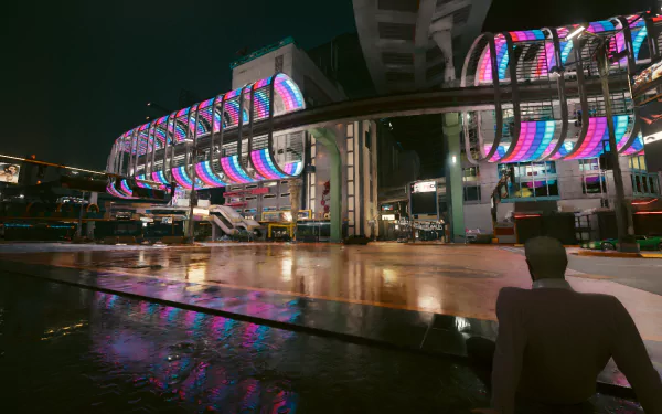 Vibrant cyberpunk cityscape in high definition, perfect for desktop wallpaper.