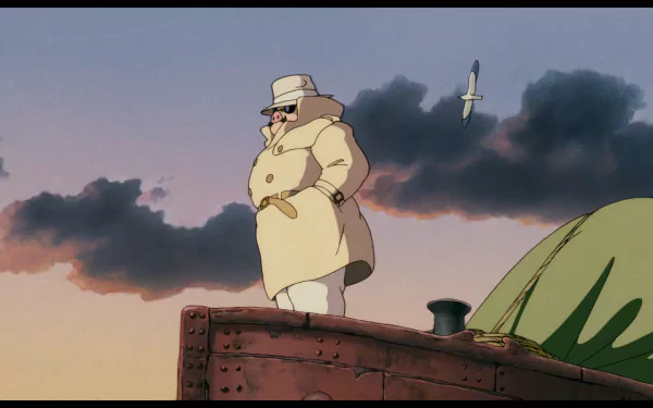  Porco Rosso | Porco Standing on a Boat