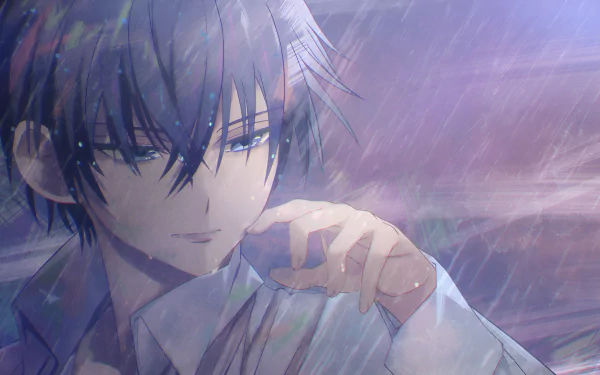 HD PC desktop wallpaper featuring Arnold Hein from the anime 7th Time Loop: The Villainess Enjoys a Carefree Life Married to Her Worst Enemy! in a reflective, rainy scene.