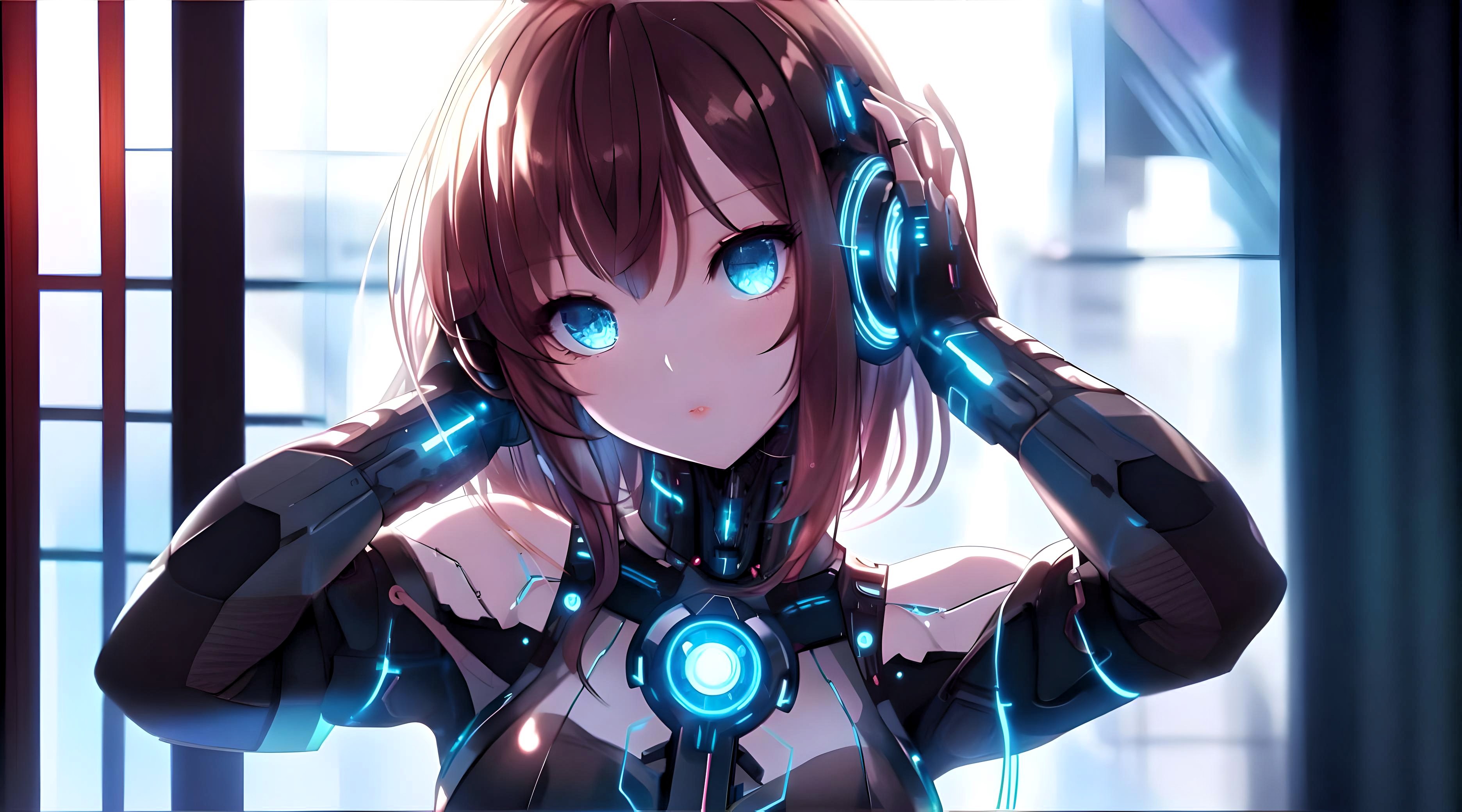 Download Anime Anime Girl AI Art Cyberpunk HD Wallpaper by Gsus99