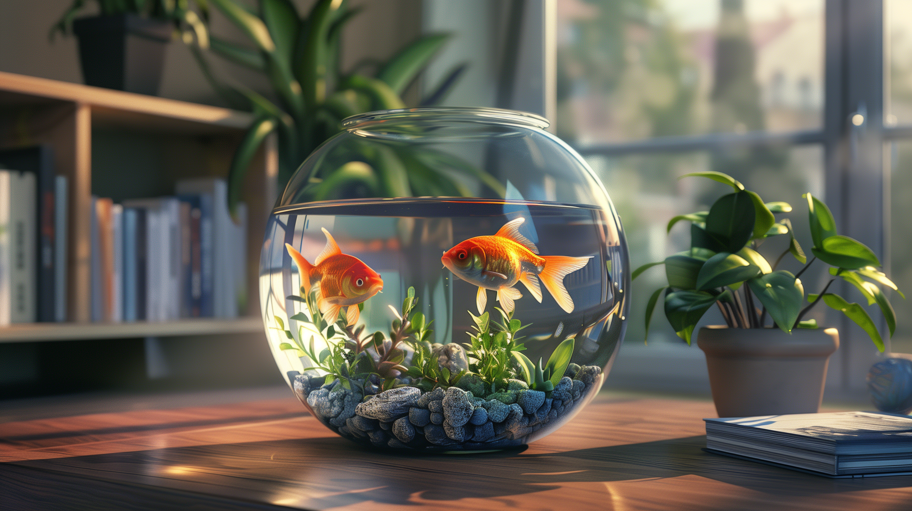 Tranquil Fish Bowl Wallpaper - HD Aquarium Background by