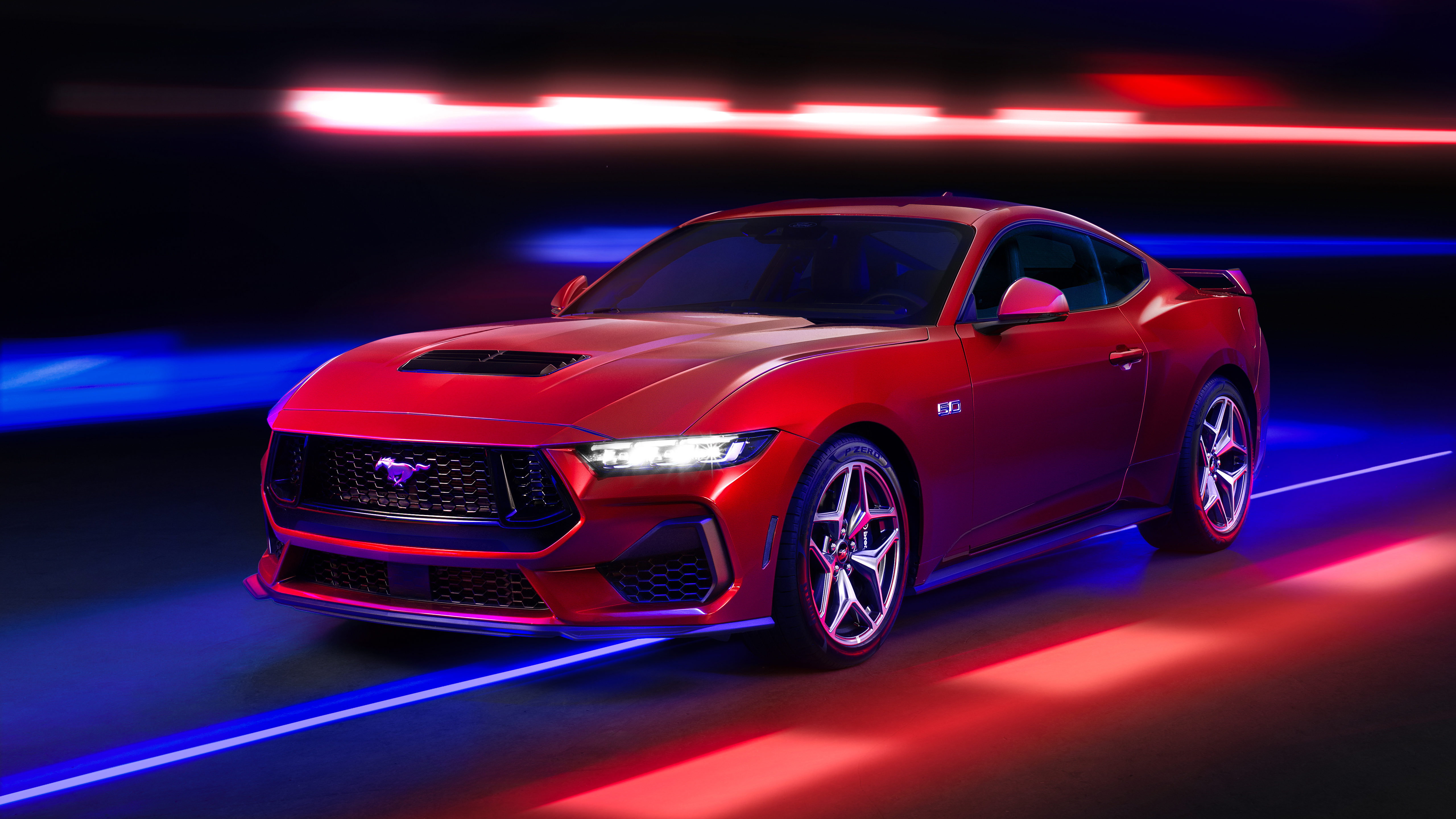 Red Ford Mustang GT HD Wallpaper | Sporty Vehicle Desktop Background