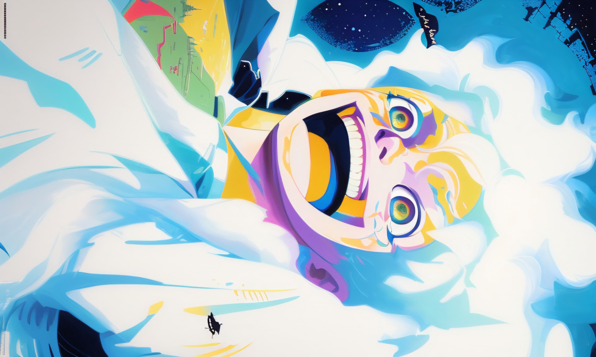 Vibrant 4K Ultra HD anime wallpaper featuring Monkey D. Luffy in Gear 5 form from One Piece, captured in dynamic, colorful style for PC desktop background.