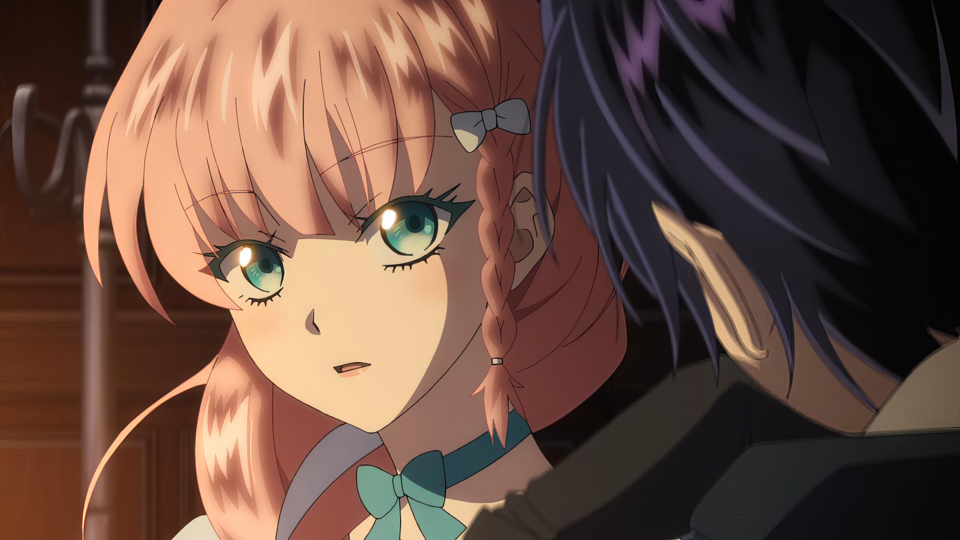 HD anime wallpaper featuring Rishe Irmgard Weitzner from 7th Time Loop: The Villainess Enjoys a Carefree Life Married to Her Worst Enemy! with an intense gaze.