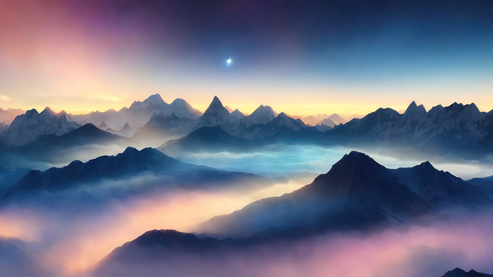 Download Cloud Mountain Sky Digital Art 4k Ultra HD Wallpaper