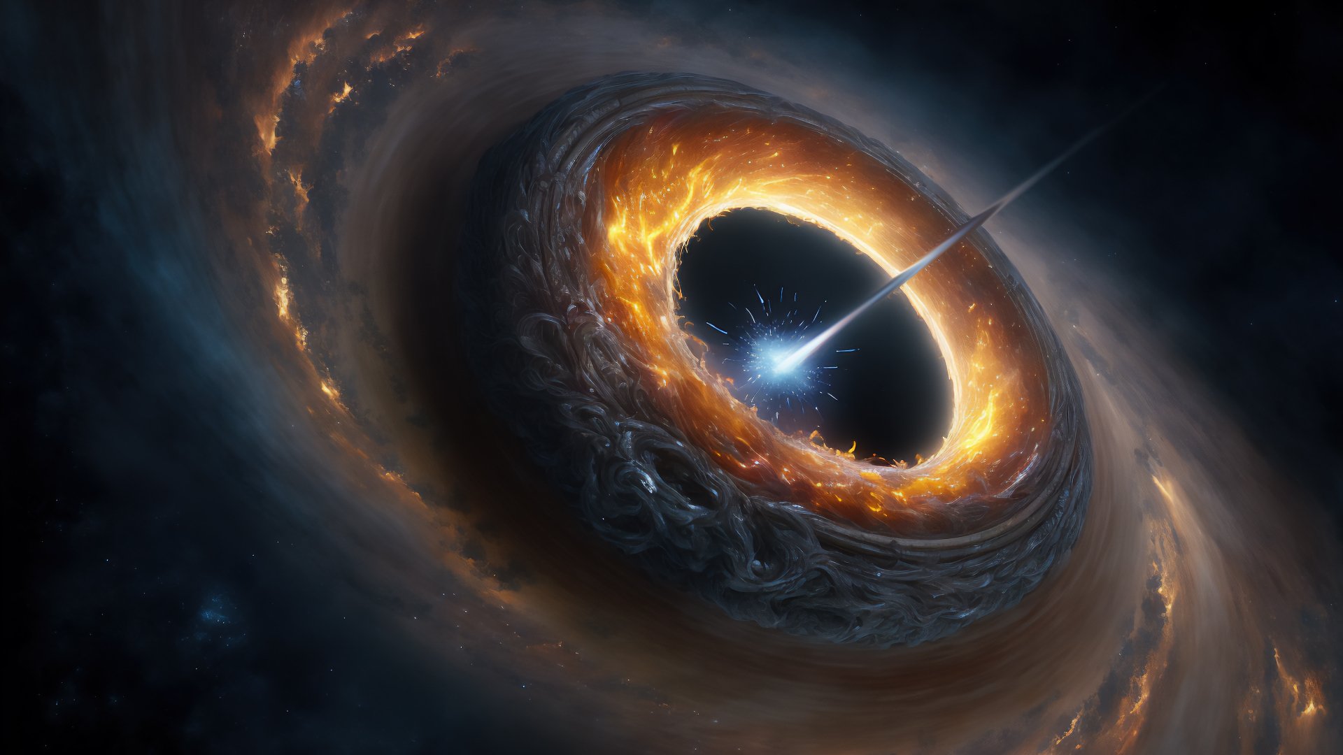 4K Ultra HD desktop wallpaper of a vibrant galaxy with swirling stars and a glowing planet, set against the vast universe.