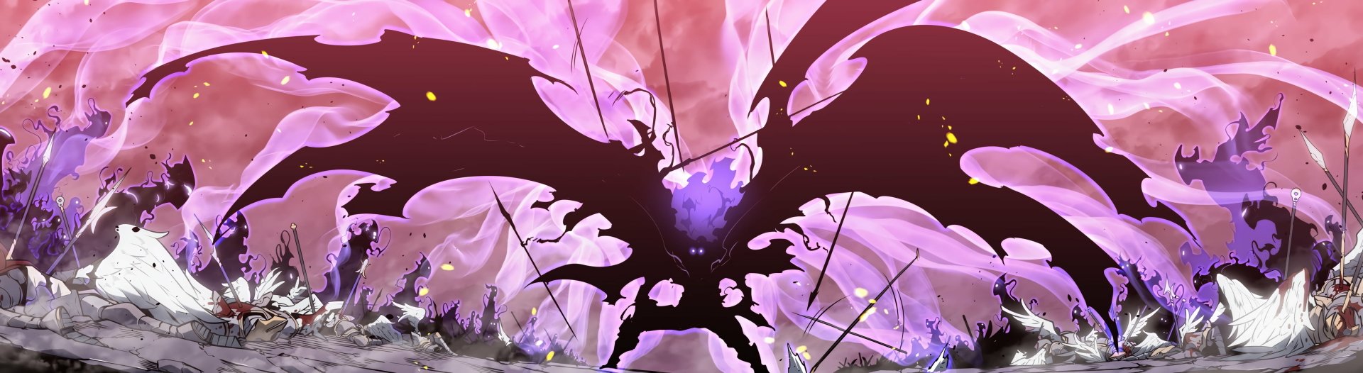 HD desktop wallpaper from Solo Leveling anime featuring a character with magic powers in action.