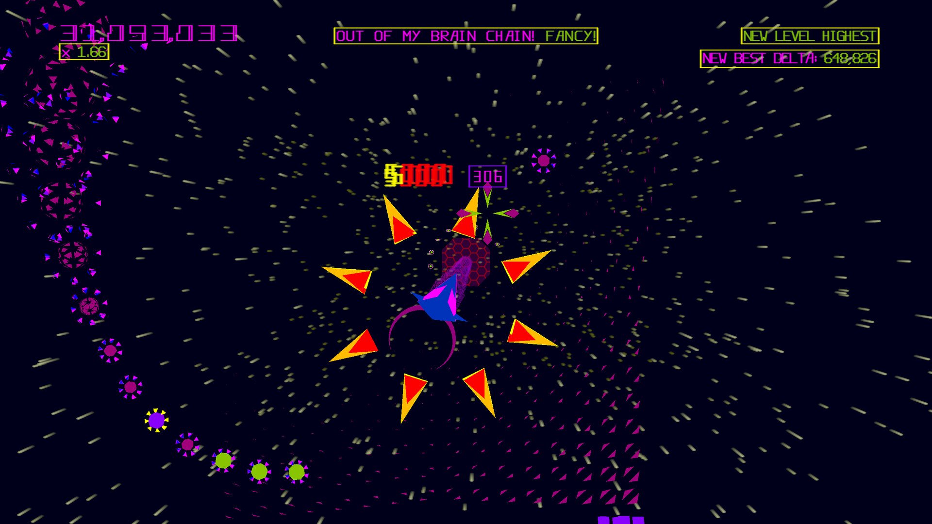 HD desktop wallpaper featuring gameplay from the video game Akka Arrh with vibrant graphics and arcade-style visuals.