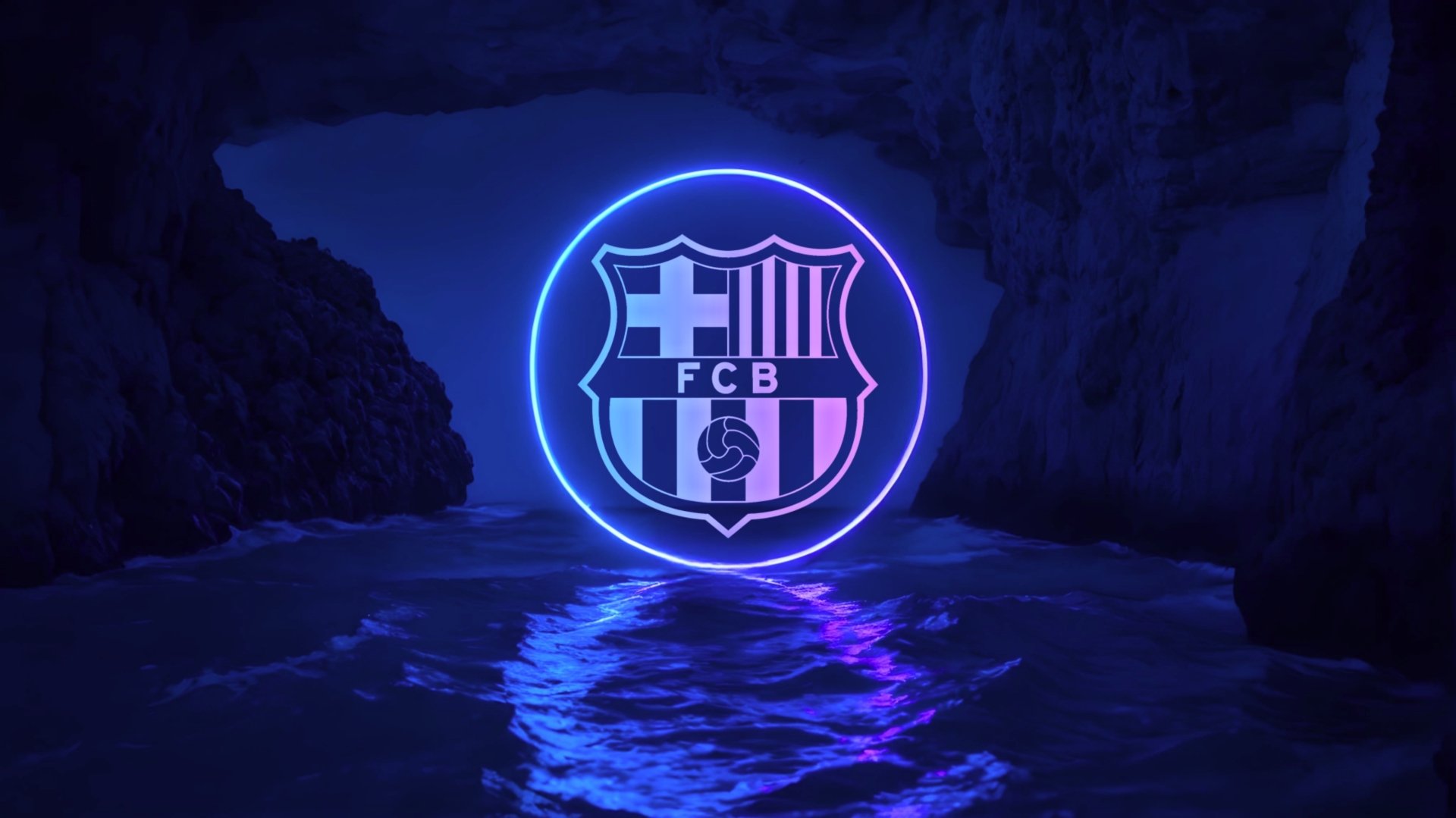 Neon FC Barcelona By Z A Y N O S 4096x2302 Wallpaper Abyss
