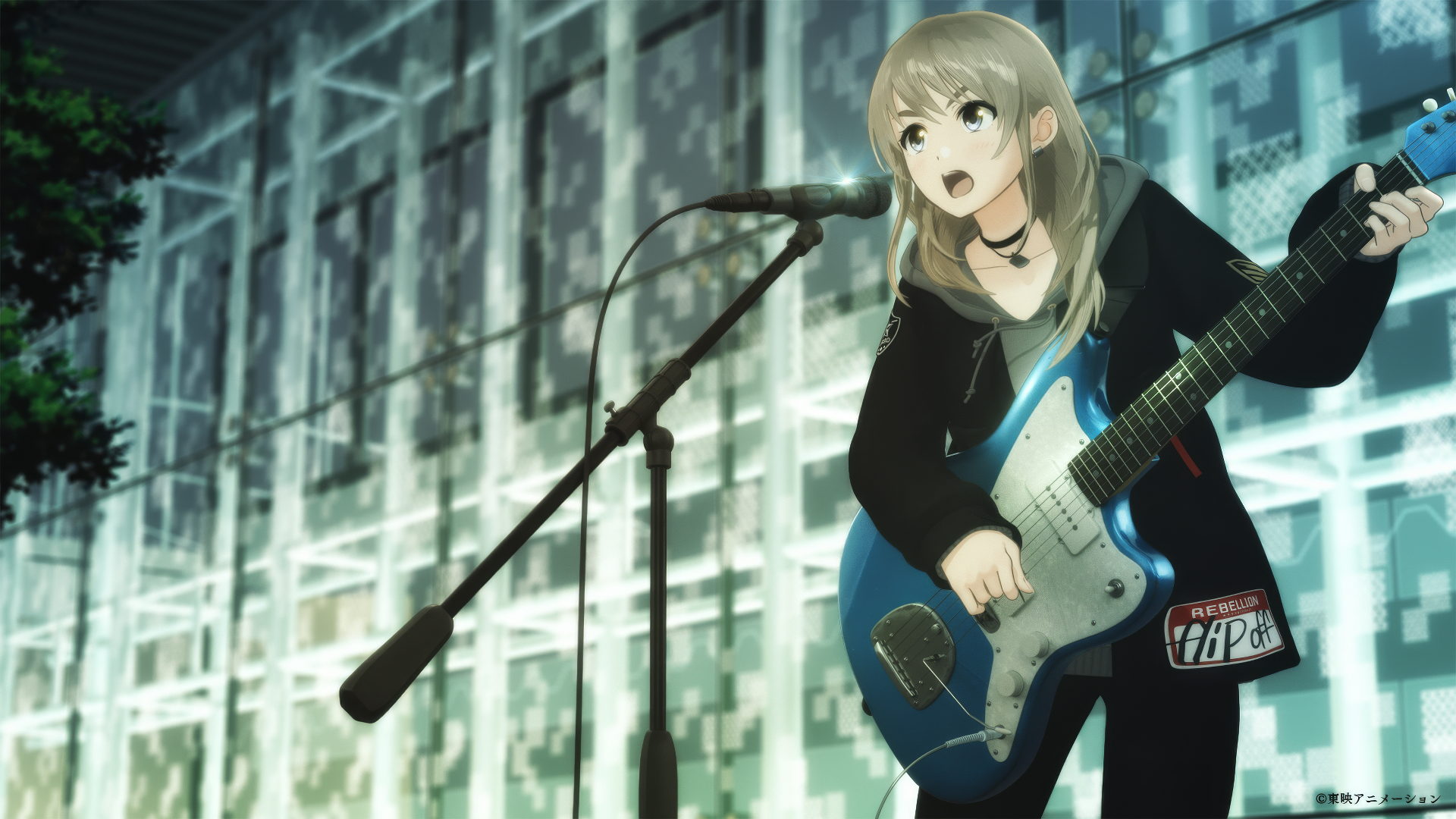 Anime Guitarist Girl HD Wallpaper | Girls Band Cry Electric Guitar Anime  Girl Background, image size:1920x1080