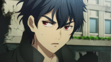 A character from The Kingdoms of Ruin anime gazes determinedly, showcasing dramatic visuals in this HD desktop wallpaper. The scene captures a moment of tension and emotion.