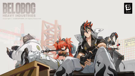 4K Ultra HD PC desktop wallpaper featuring dynamic anime characters from the video game Zenless Zone Zero with an industrial cityscape background.