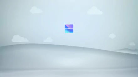 4K Ultra HD background featuring a minimalist Microsoft Windows 11 logo on a smooth gradient landscape, compatible with Windows 10 and Windows 11 desktops.