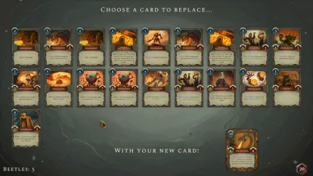 HD wallpaper of Acolyte of the Altar video game card selection screen for desktop background.