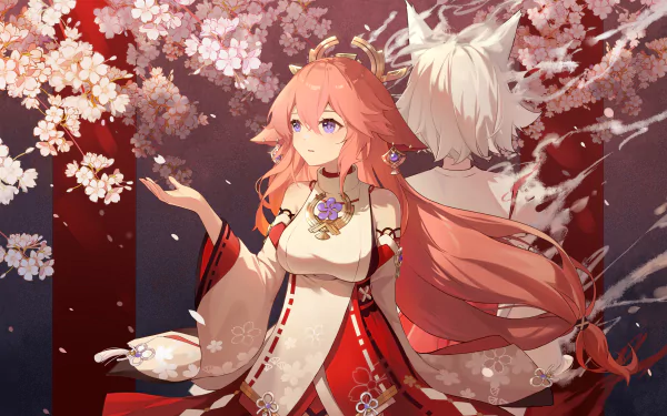 Yae Miko Guuji (Genshin Impact) Kitsune Saiguu Genshin Impact HD Desktop Wallpaper | Background Image