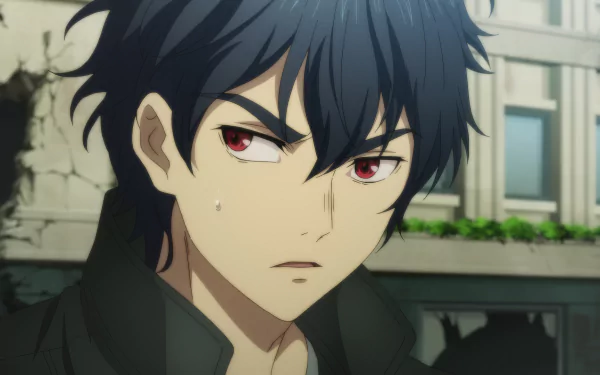 A character from The Kingdoms of Ruin anime gazes determinedly, showcasing dramatic visuals in this HD desktop wallpaper. The scene captures a moment of tension and emotion.