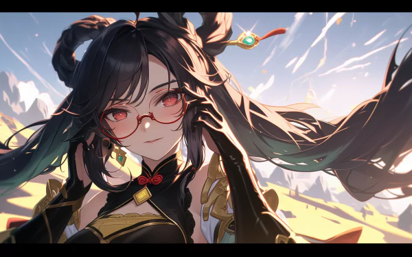 A vibrant HD wallpaper featuring Xianyun from Genshin Impact, showcasing her captivating pose and detailed character design against a scenic background.