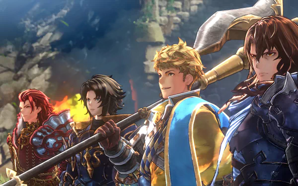 HD desktop wallpaper featuring characters from the video game Granblue Fantasy: Relink, showcasing detailed character designs and vibrant graphics.