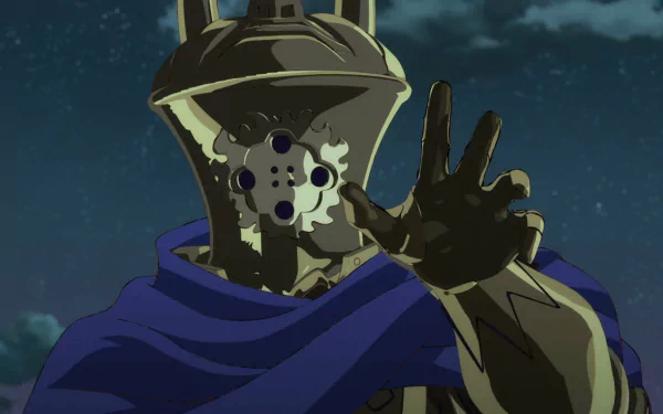 Anime character from The Seven Deadly Sins: Four Knights of the Apocalypse series featured in an HD desktop wallpaper with a night sky backdrop.