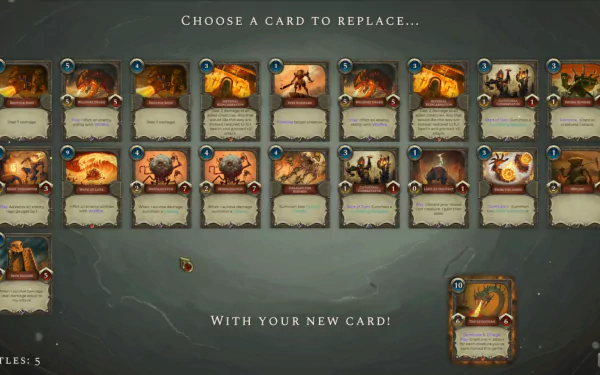 HD wallpaper of Acolyte of the Altar video game card selection screen for desktop background.