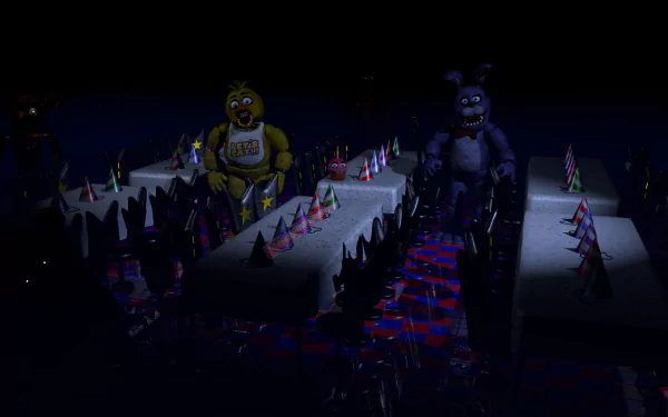 Bonnie (Five Nights at Freddy's) Chica (Five NIghts at Freddy's) video game Freddy Fazbear's Pizza Five Nights at Freddy's HD Desktop Wallpaper | Background Image