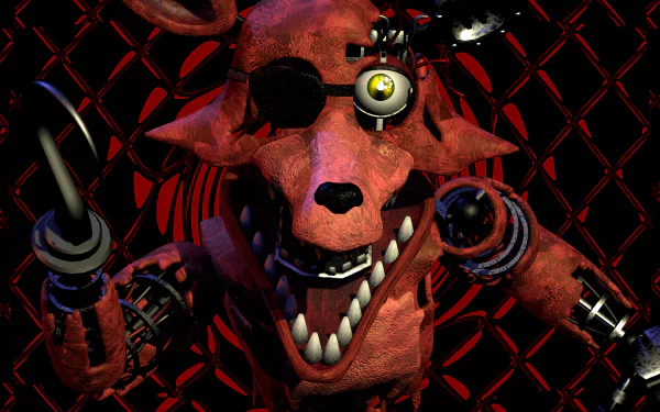 Foxy from Five Nights at Freddy's, in a vibrant HD desktop wallpaper depicting his role in the Fazbear Entertainment at Freddy Fazbear's Pizza.