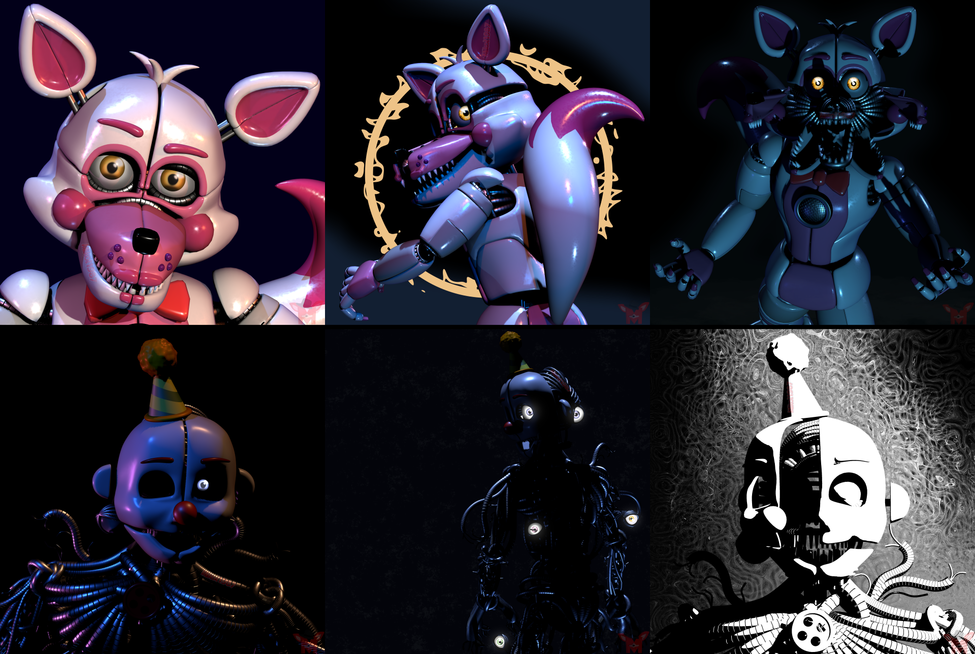 Funtime Duo: Ennard and Funtime Foxy Wallpaper - Free Download by Mikol1987