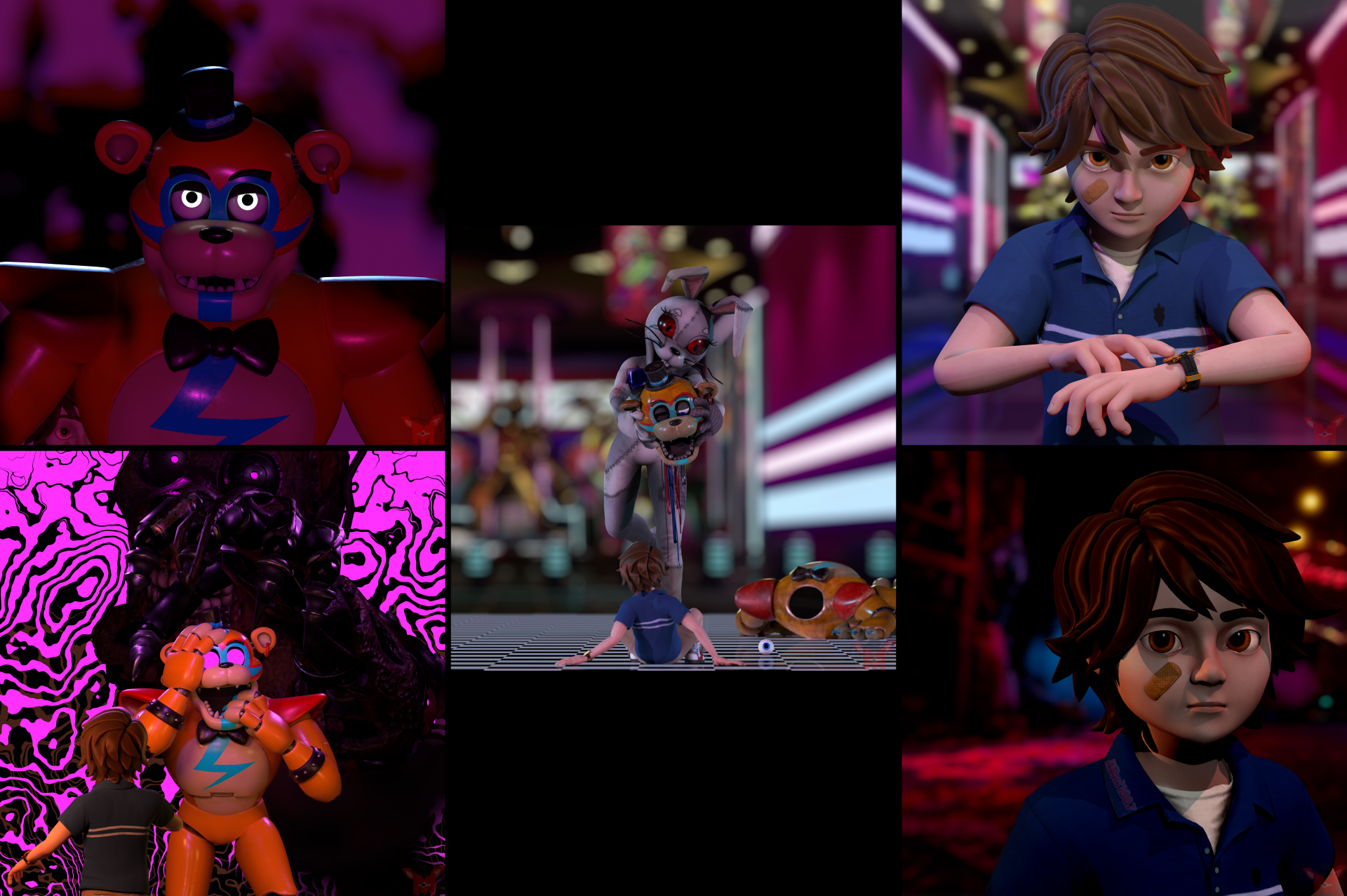 Download Glamrock Freddy (Five Nights At Freddy's) Vanny (Five Nights At Freddy's) Video Game Five Nights At Freddy's: Security Breach Five Nights At Freddy's 8k Ultra HD Wallpaper by Mikol1987