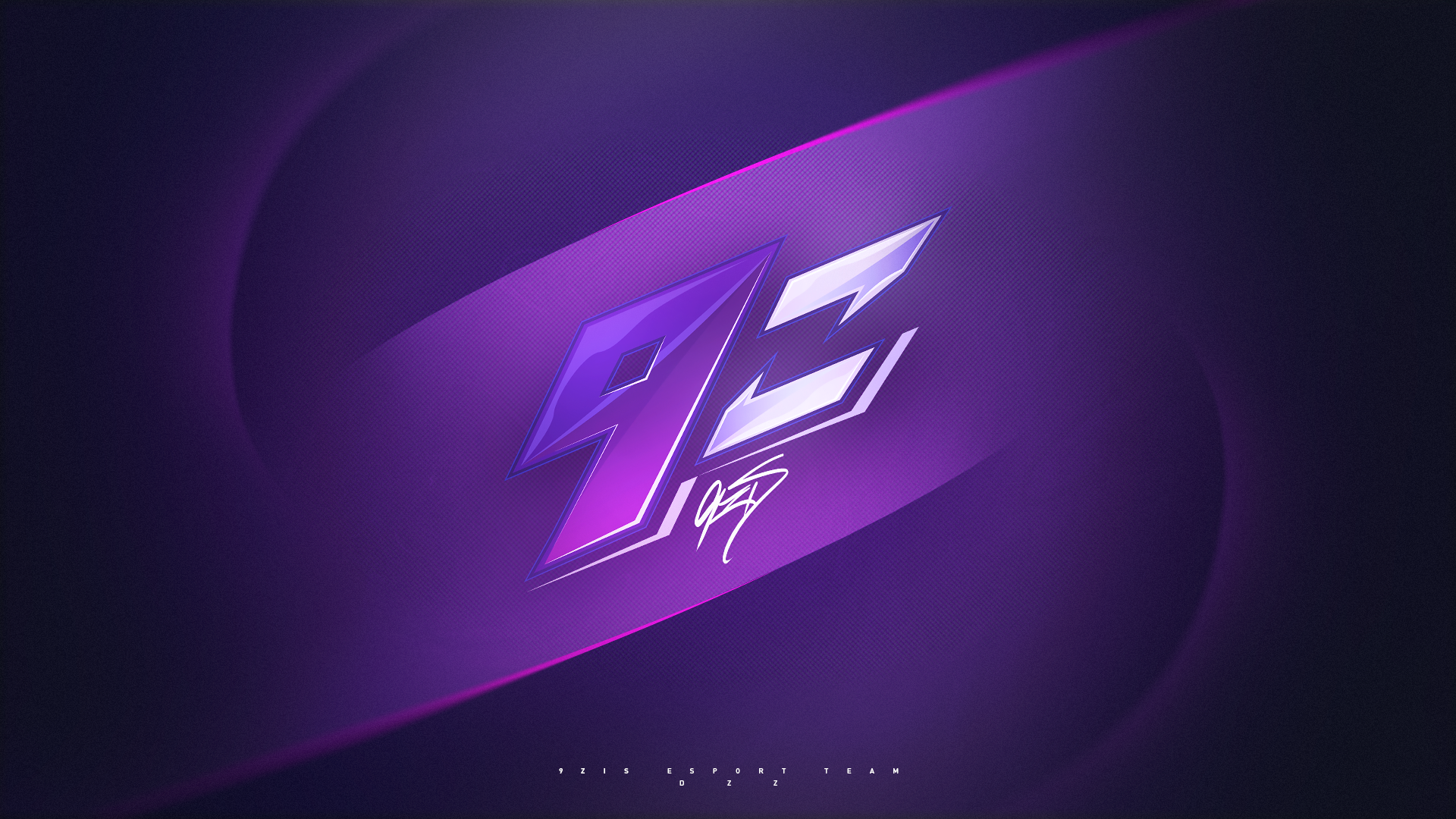 HD desktop wallpaper featuring the 9z Globant logo, set against a vibrant purple background with smooth, dynamic waves. The image represents the esports team's presence in the video game industry.