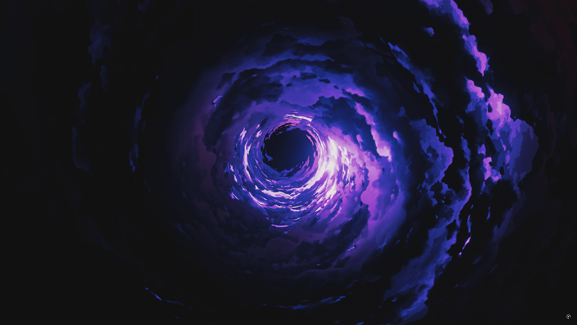 A swirling purple vortex emerges from dark clouds in this 4K Ultra HD Genshin Impact PC desktop wallpaper and background.